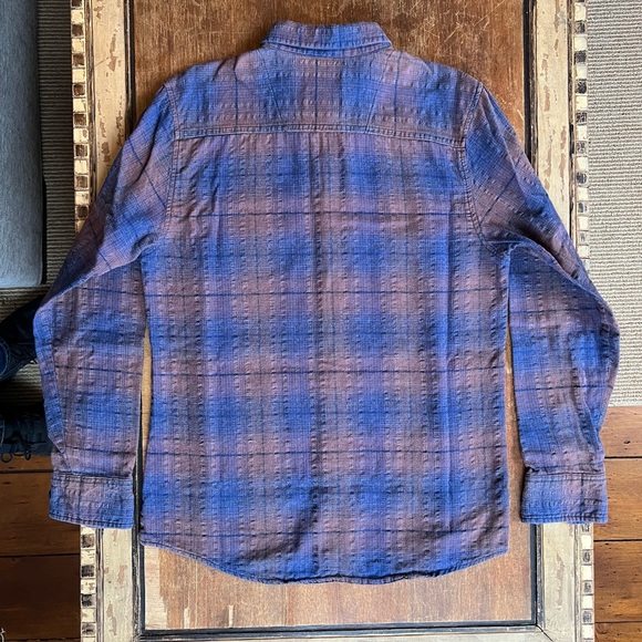 Textured Flannel Shirt Purple Size M - Picture 3 of 7
